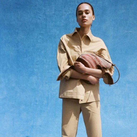 Zara Shirt Jacket with Striped Cuffs M - Picture 3 of 8